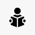 User reading book icon